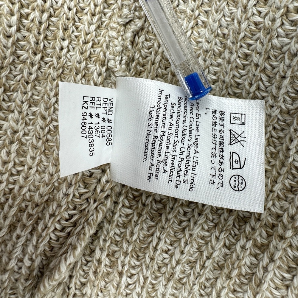 EDDIE BAUER Heritage Vintage Henley Sweater‎ Beige 100% Cotton Chunky Knit 2XL - Picture 8 of 9